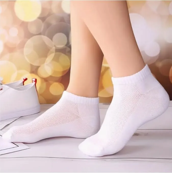 5 Pairs Soft & Breathable Cotton Ankle Socks for Women, Inhees Low Cut No Show- Breathable Mesh, Stretch-Fit Polyester