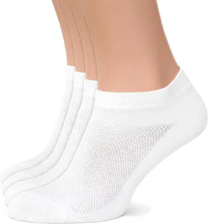 5 Pairs Soft & Breathable Cotton Ankle Socks for Women, Inhees Low Cut No Show- Breathable Mesh, Stretch-Fit Polyester