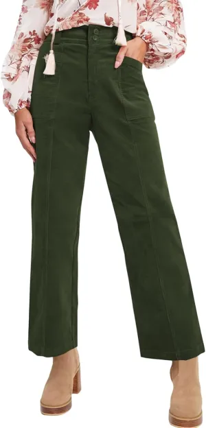 Acelitt Womens Casual Winter Straight Leg Elastic Waist Corduroy Pants with Pockets, S-XXL