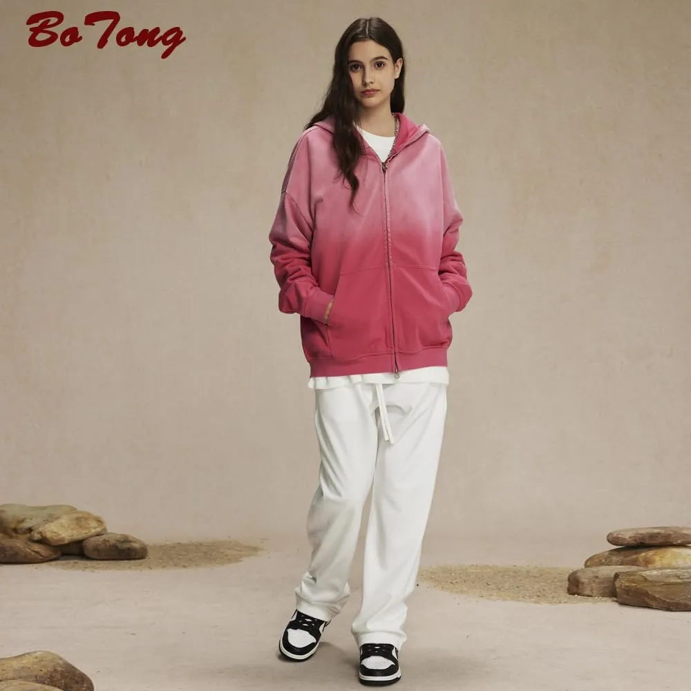 Acid Wash Vintage Hoodie for Women Full Zip Up Hooded Sweatshirt with Pockets Unisex Casual Tops Men
