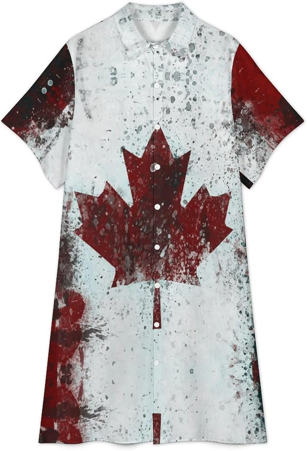 Albanian Flag Womens Button Down Shirt Dresses Simple Button Up Short Sleeve Blouse Tops