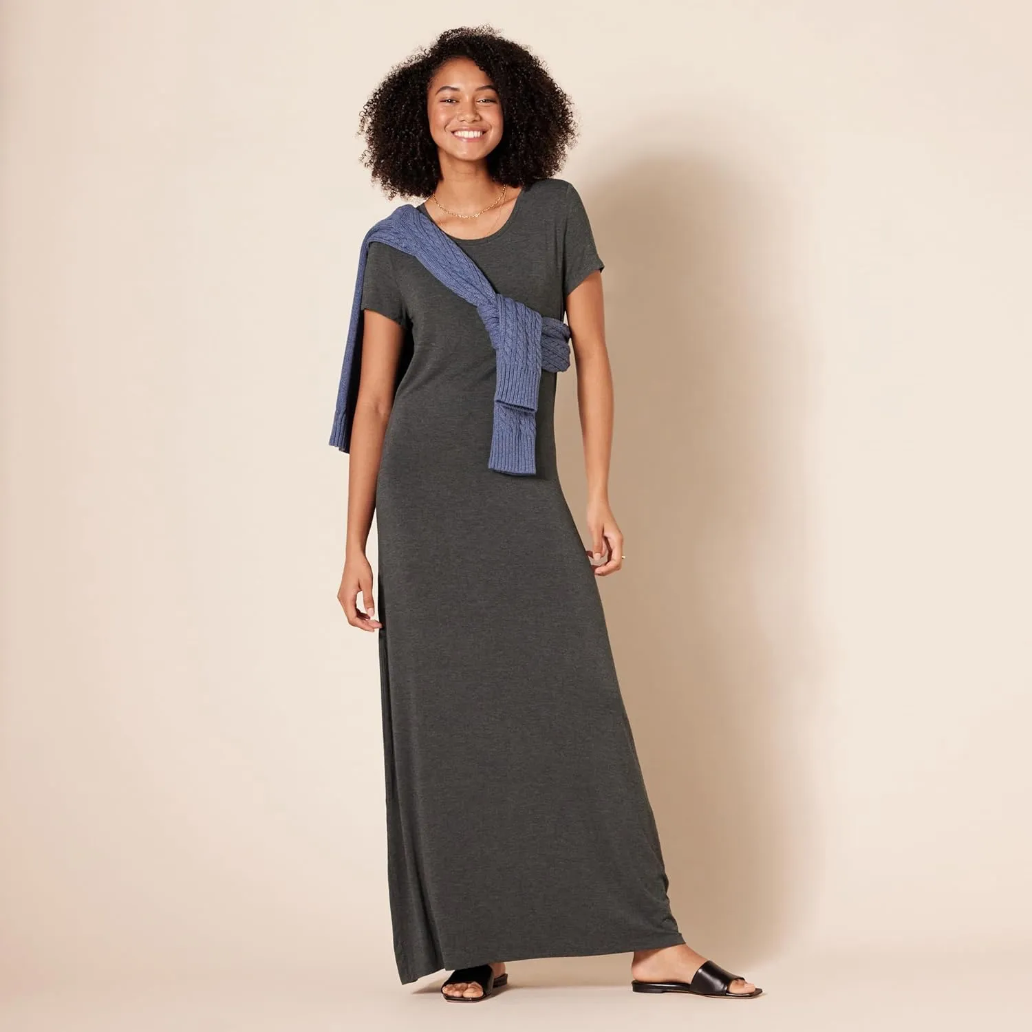 Amazon Essentials Women's Short-Sleeve Maxi Dress