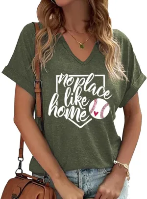 Baseball Shirts Women Baseball Mom Tshirt Baseball Game Day Graphic Tee Funny Short Sleeve Tops