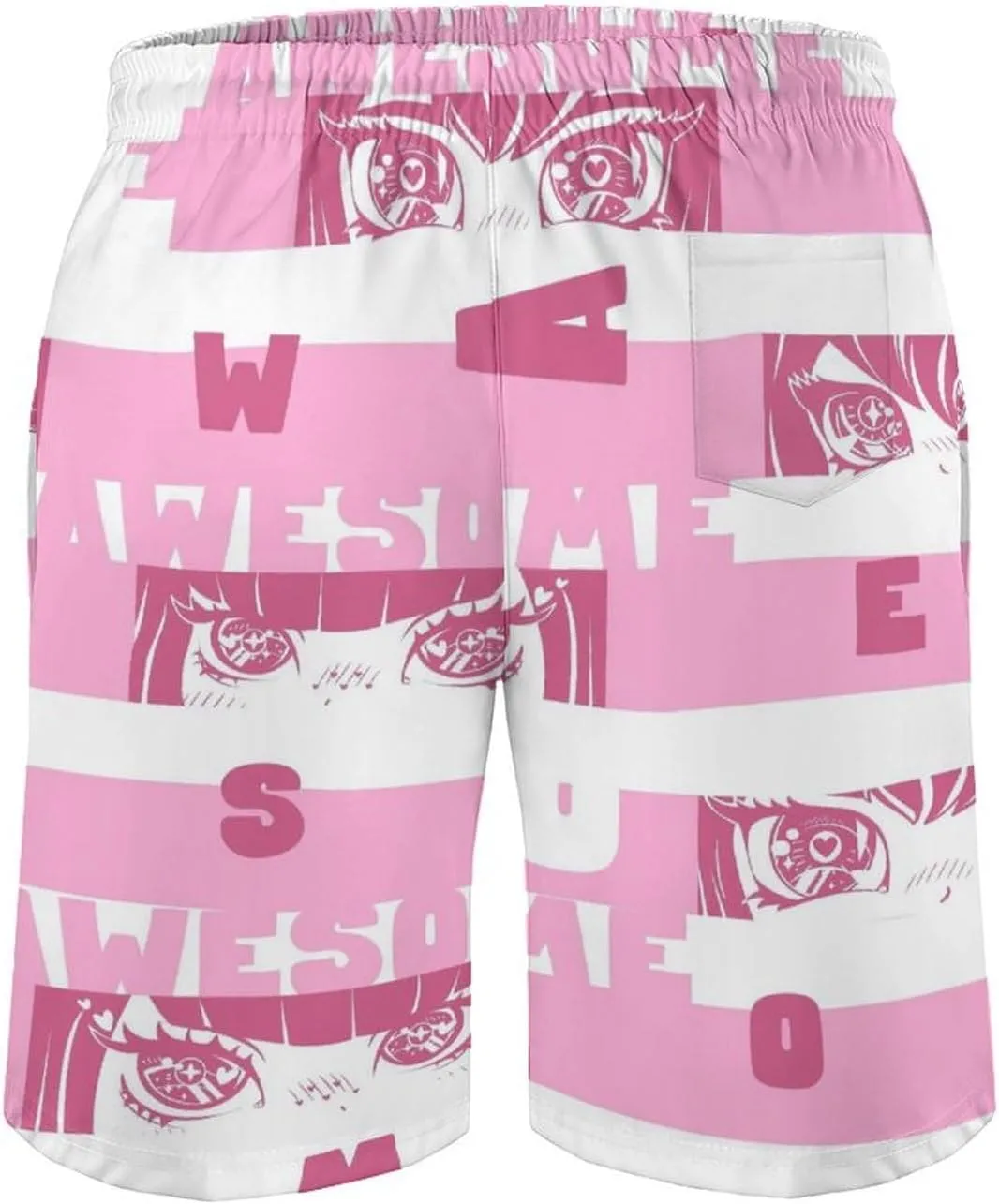 Beach Shorts for Men Pattern Funny Ghosts Hawaiian Swim Board Shorts Mesh Lining Swimming Trunks Pocket