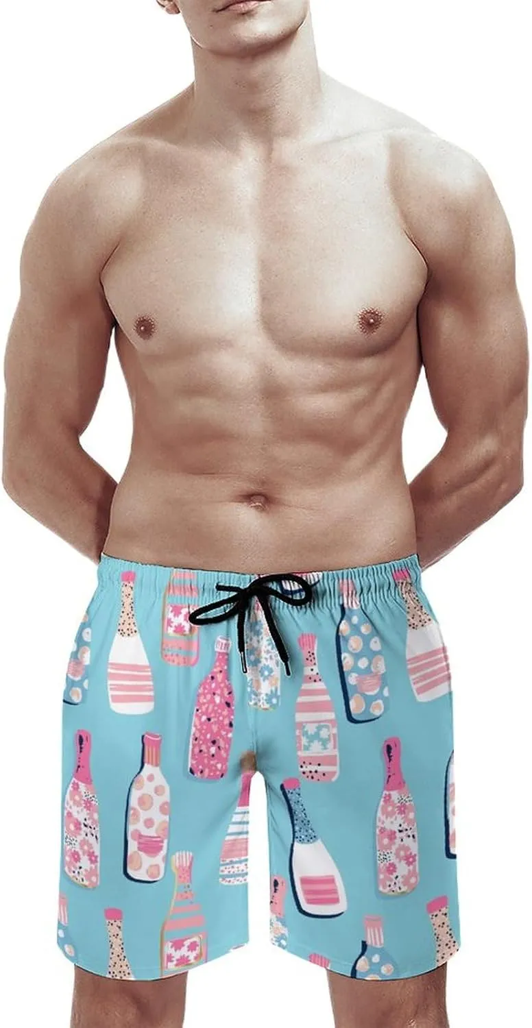 Beach Shorts for Men Pattern Funny Ghosts Hawaiian Swim Board Shorts Mesh Lining Swimming Trunks Pocket