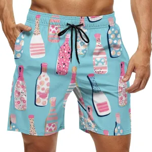 Beach Shorts for Men Pattern Funny Ghosts Hawaiian Swim Board Shorts Mesh Lining Swimming Trunks Pocket