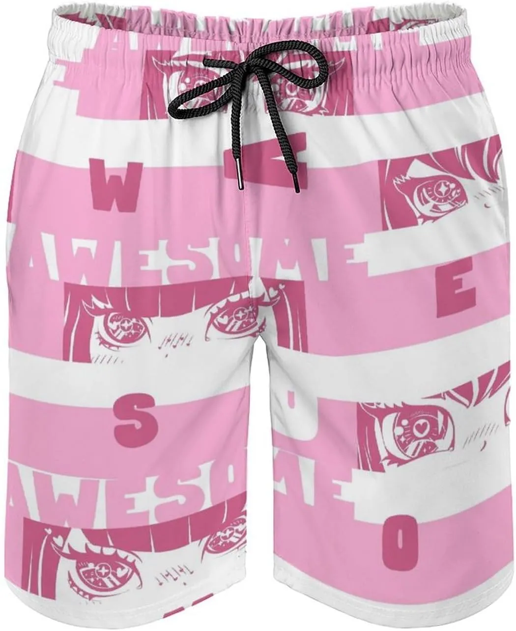 Beach Shorts for Men Pattern Funny Ghosts Hawaiian Swim Board Shorts Mesh Lining Swimming Trunks Pocket