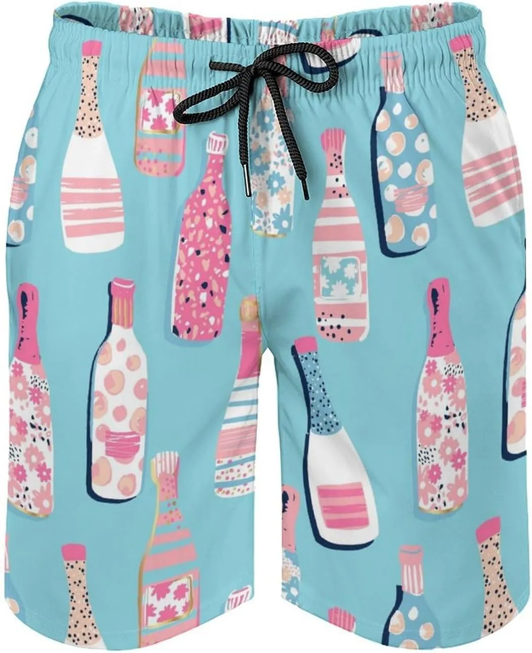 Beach Shorts for Men Pattern Funny Ghosts Hawaiian Swim Board Shorts Mesh Lining Swimming Trunks Pocket
