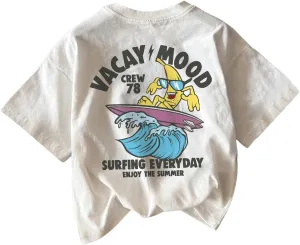 Boy's Short Sleeve Tropical Graphic Tee Tops Casual Crew Neck T Shirt Loose Summer Tops