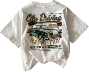 Boy's Short Sleeve Tropical Graphic Tee Tops Casual Crew Neck T Shirt Loose Summer Tops