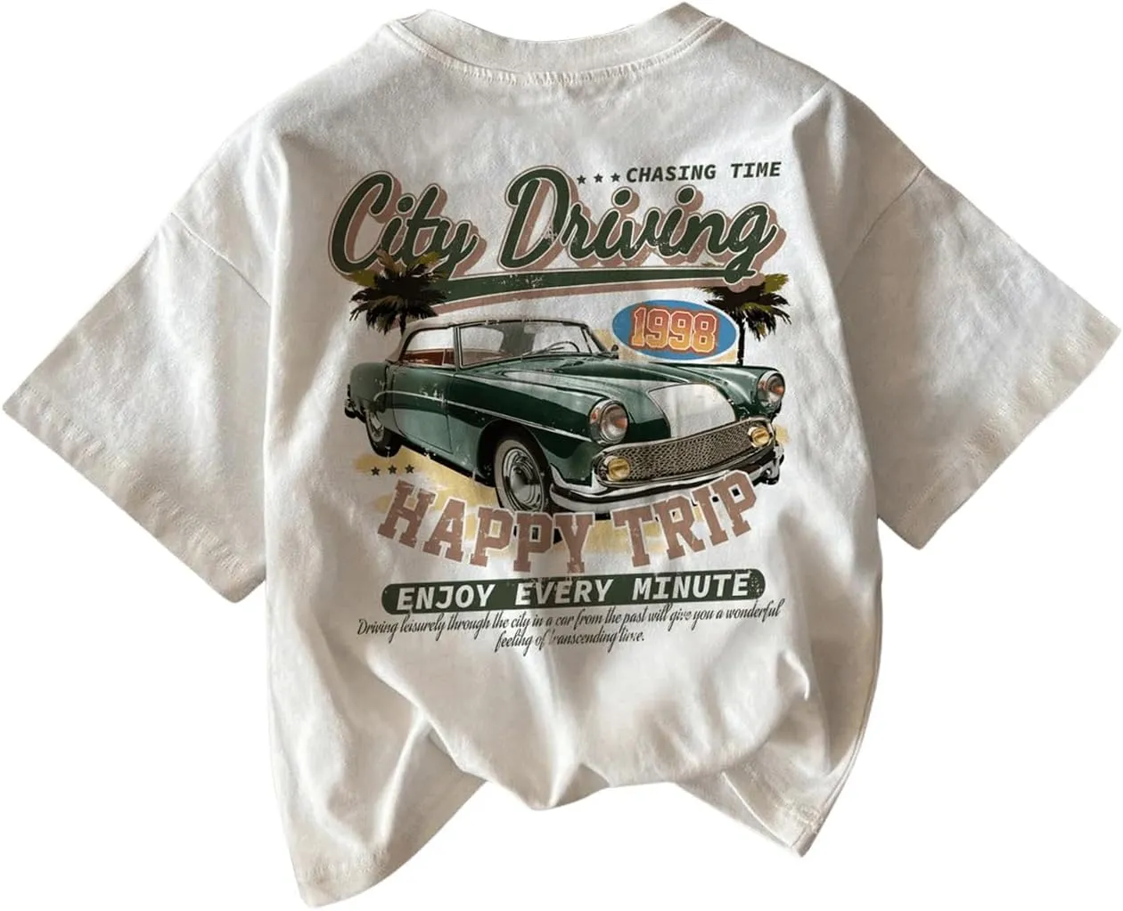 Boy's Short Sleeve Tropical Graphic Tee Tops Casual Crew Neck T Shirt Loose Summer Tops