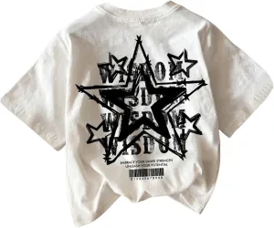 Boy's Short Sleeve Tropical Graphic Tee Tops Casual Crew Neck T Shirt Loose Summer Tops