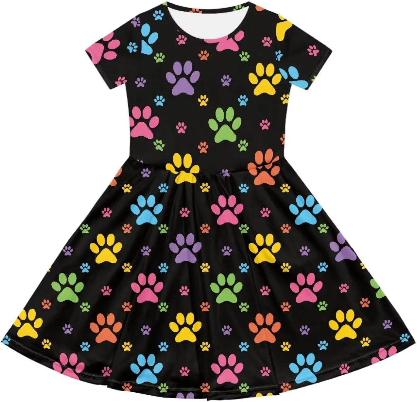 Casual Short Sleeve Dresses for Teen Girls Cute Skater Dresses Summer Outfits for 3-14 Years Old