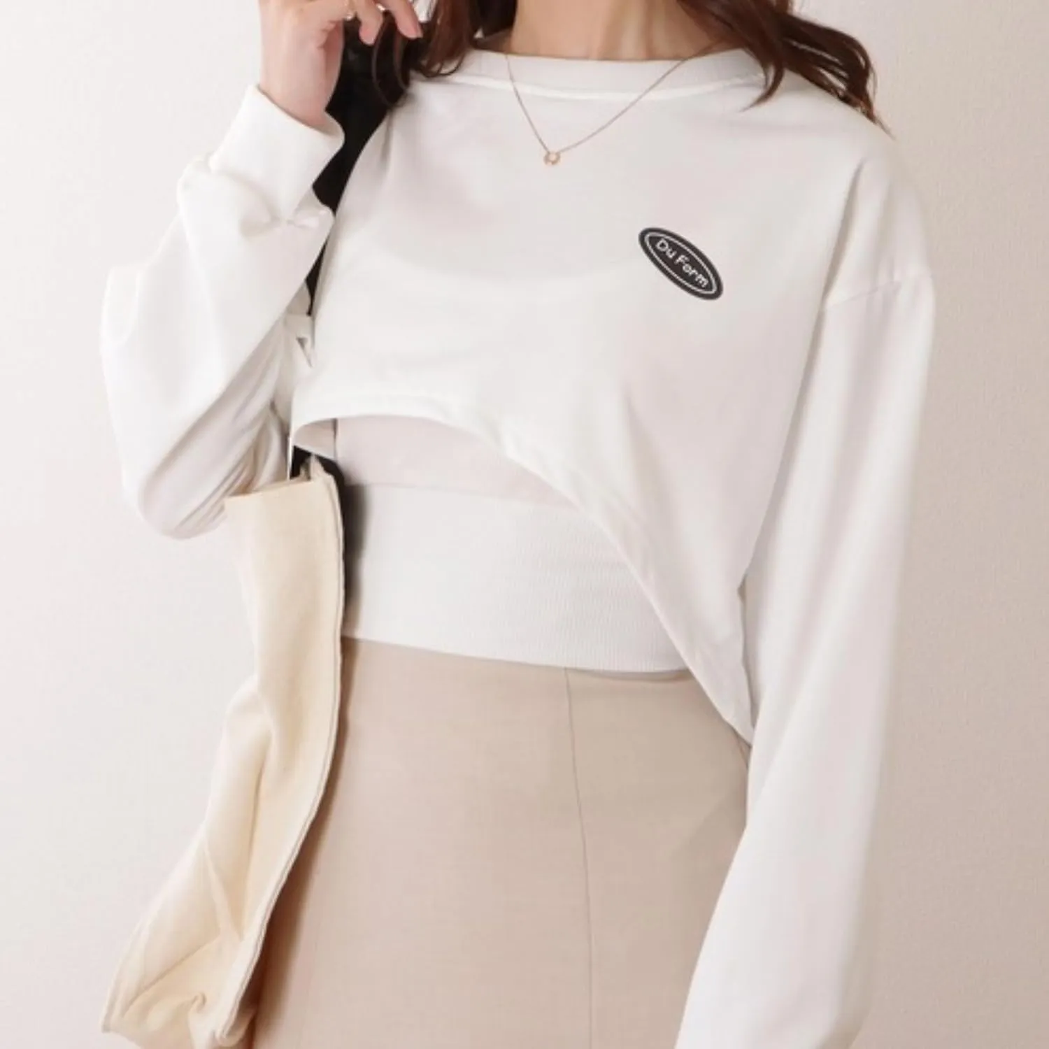 Chevara Womens Cropped Sweatshirts Batwing Sleeve Crew Neck Pullover Crop Tops