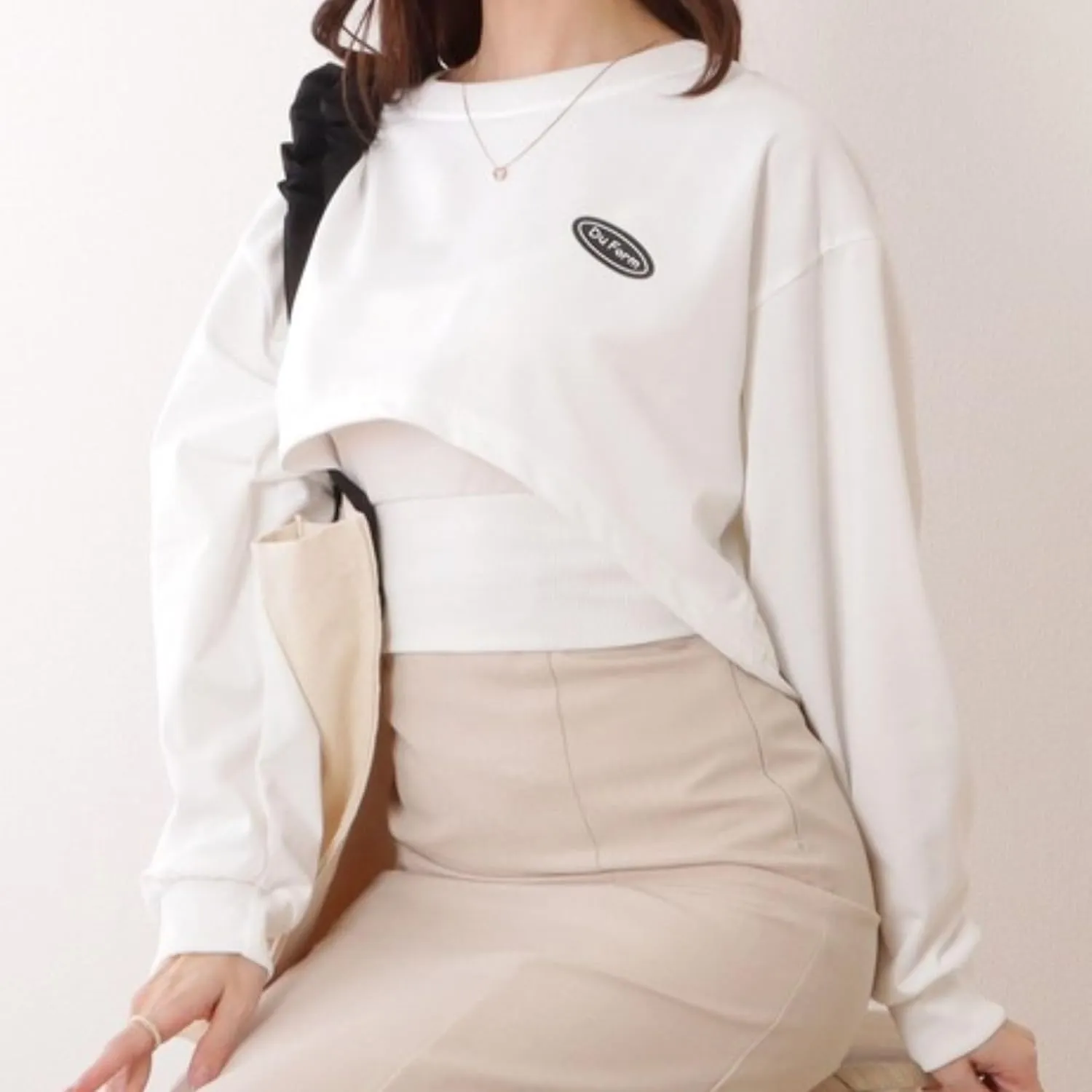 Chevara Womens Cropped Sweatshirts Batwing Sleeve Crew Neck Pullover Crop Tops