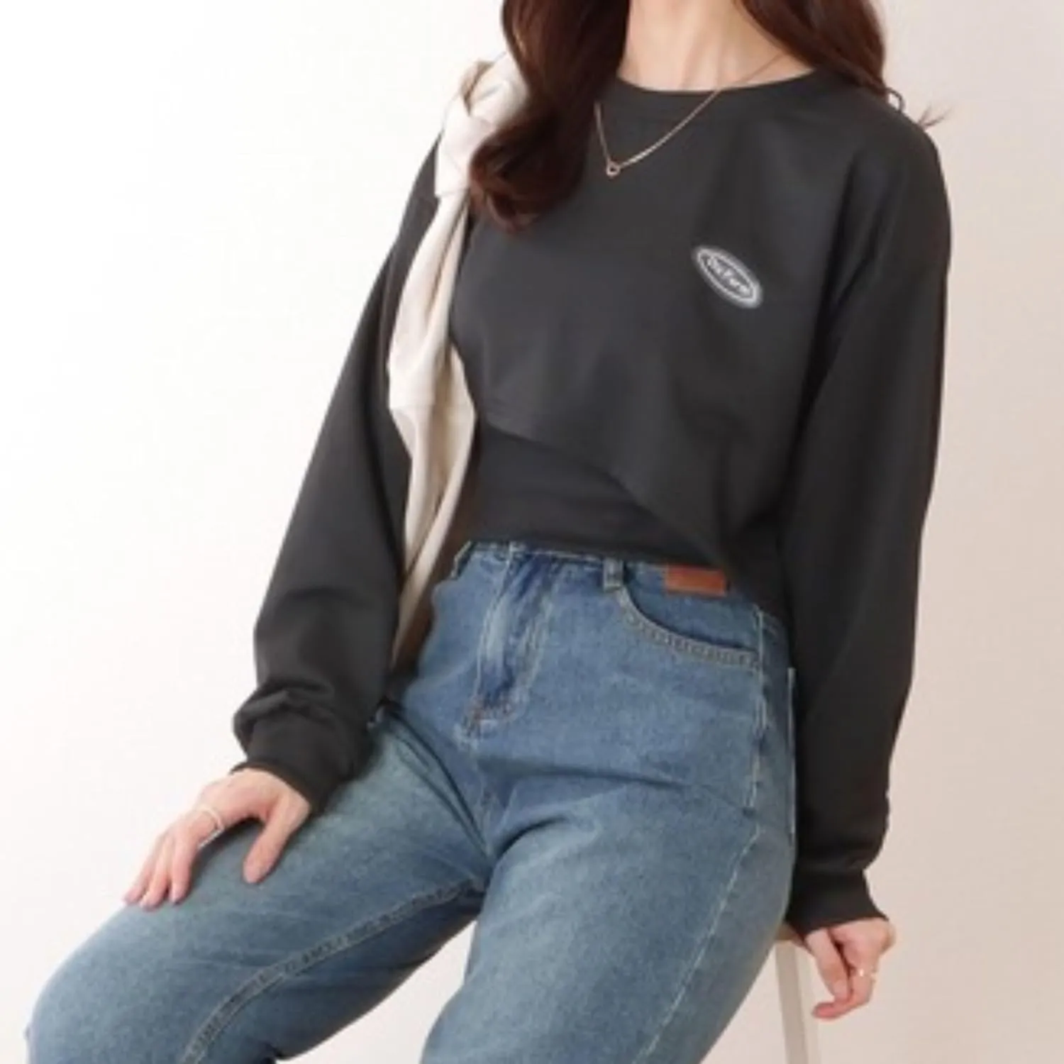 Chevara Womens Cropped Sweatshirts Batwing Sleeve Crew Neck Pullover Crop Tops