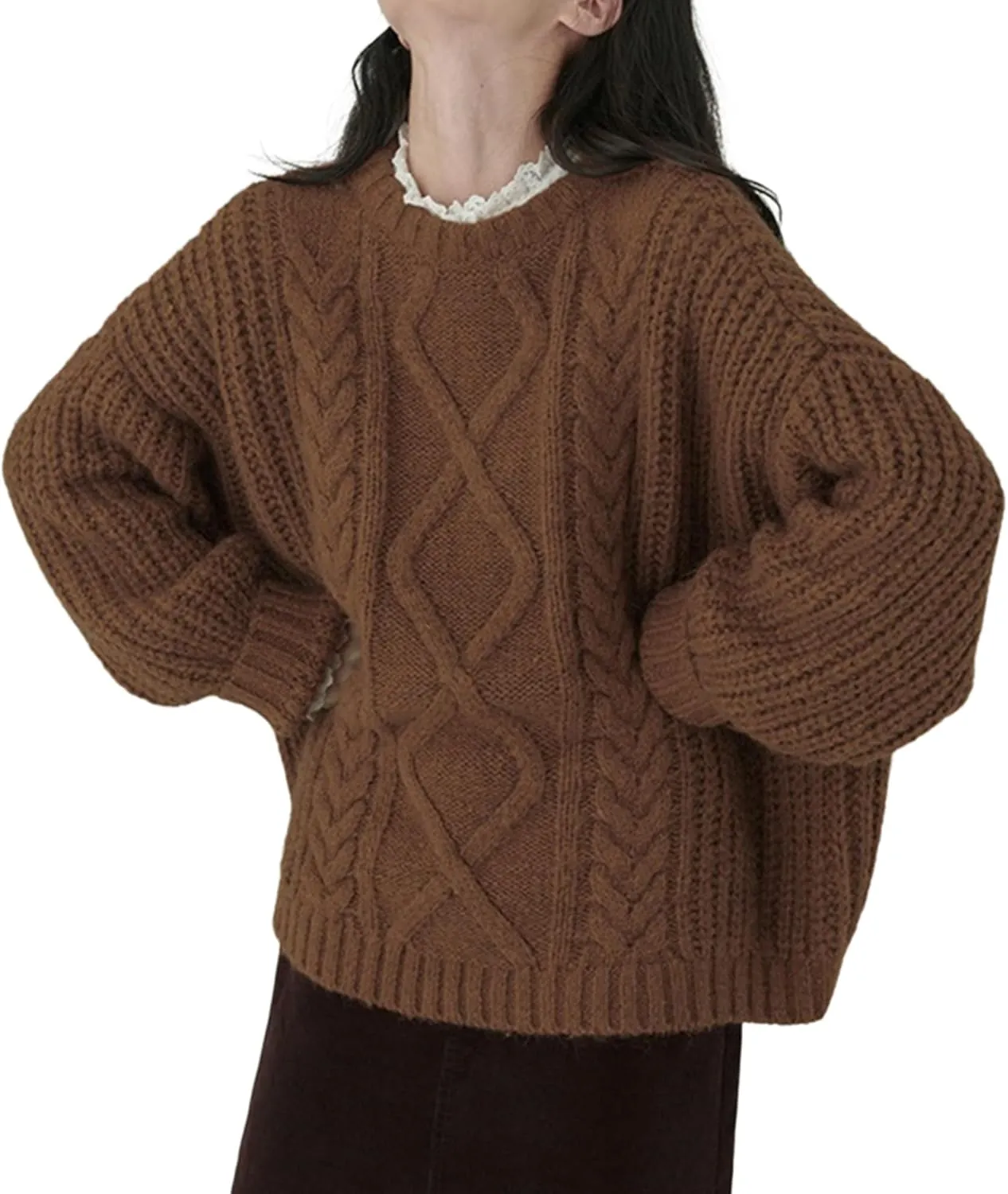 Chunky Sweater Women Cable Knit Sweater Oversized Sweaters Y2k Winter Fall Sweater Trendy 2024