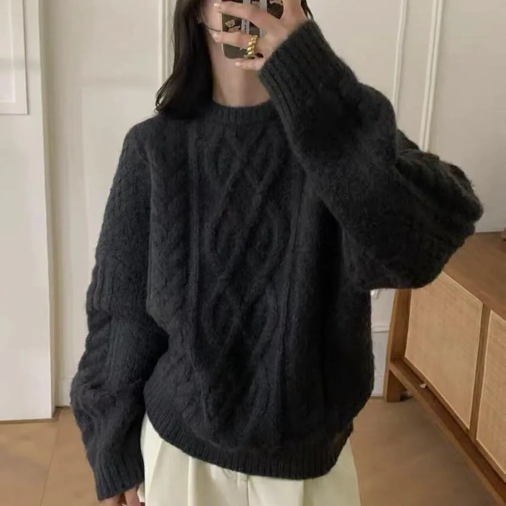 Chunky Sweater Women Cable Knit Sweater Oversized Sweaters Y2k Winter Fall Sweater Trendy 2024