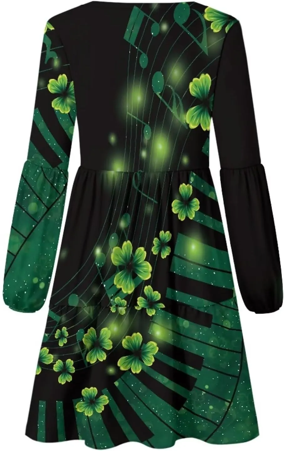 Cozeyat Women Casual Summer Dress Long Sleeve Autumn Flared Midi Dress V-Neck High Waisted Sundress