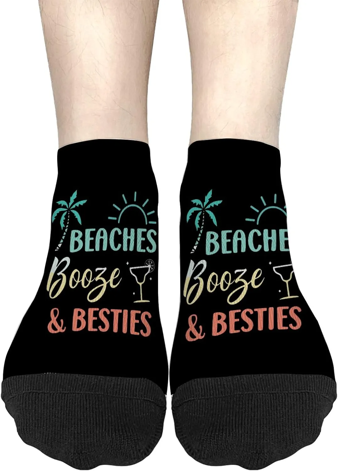 Crazy Sock For Men Womens No Show Socks, Beaches Bonfires Besties Sock, Funny Gifts For Mom