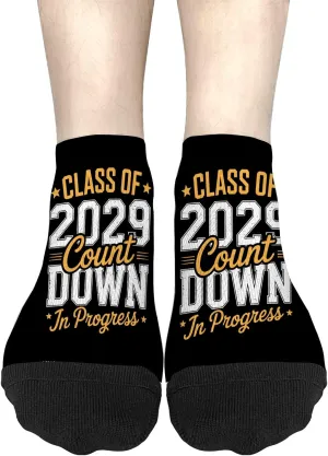 Crazy Sock For Women Mens No Show Socks, Class Of 2029 Count Down Fun First Day 8th Grade Graduation Sock, Best Friends Gifts Ideas
