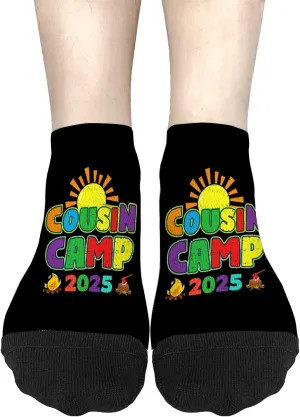Crazy Sock For Women No Show Socks Womens, Cousin Camp 2025 Camping Campfire Summer Vacation Sock, Gag Gifts Funny
