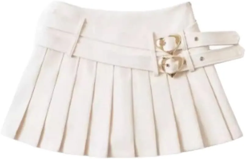 Cute Core Skirt Preppy Skirt with Belt Mini Skirt for Women Y2k Skirt Cutecore Cloth Pleated Mini Skirts
