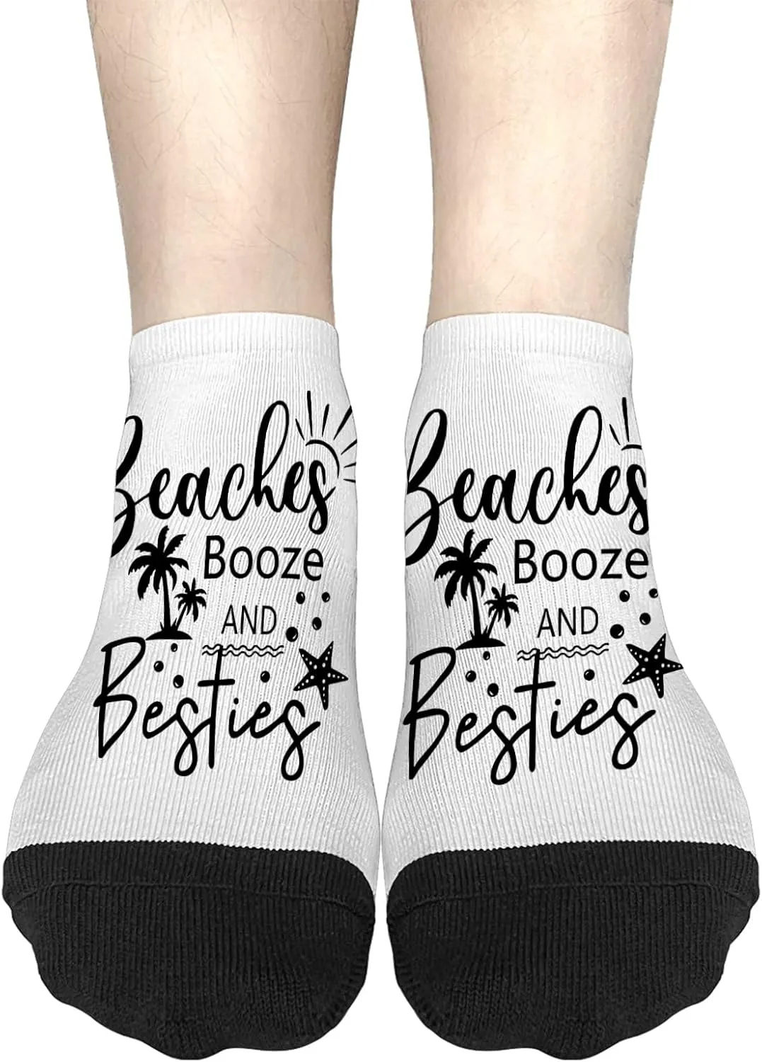 Cute Sock For Women Mens No Show Socks, Beaches Bonfires Besties Sock, Gifts For Men Who Have Everything