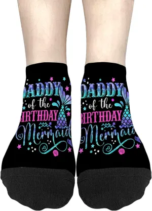 Cute Sock For Women No Show Socks Womens, Daddy Of The Birthday Mermaid Sock, White Elephant Ideas