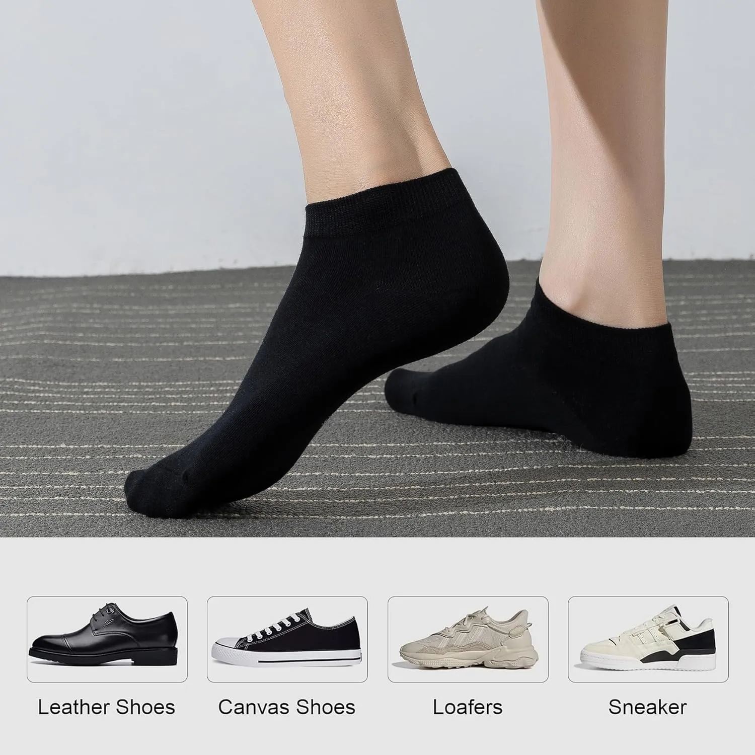 DarkCom Low Cut Ankle Socks for Women and Men, 8 Pairs Thin Seamless Cotton Socks