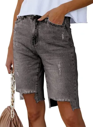 Dokotoo Women's Shorts Cotton Long Hiking Cargo Shorts for Women Bermuda 2024 Summer High Waisted Shorts Casual Golf Shorts