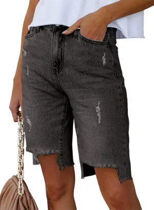 Dokotoo Women's Shorts Cotton Long Hiking Cargo Shorts for Women Bermuda 2024 Summer High Waisted Shorts Casual Golf Shorts