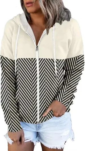 ETCYY Women's Causal Hoodies Zip Up Jackets Long Sleeve Oversized Tie-Dyed Sweatshirt Pullover with Pockets