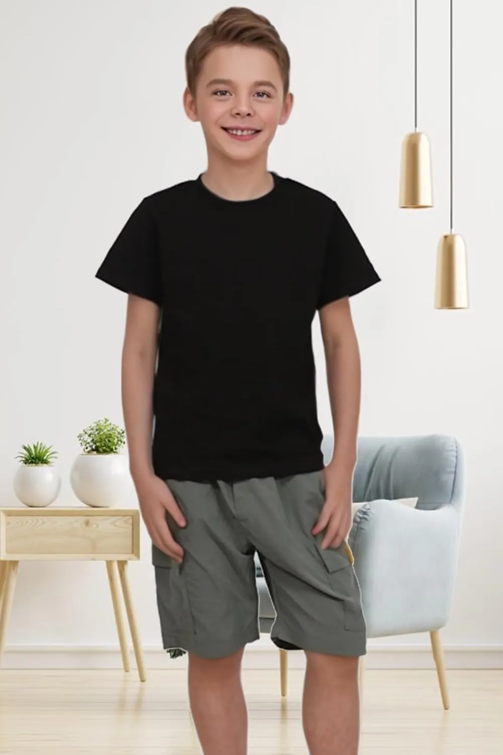 Family Feeling Boys Short Sleeve Crewneck Kids T-Shirts Top Girls Tee