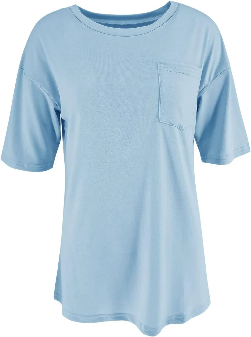 Fanway&EC Women's Short Sleeve T-Shirts Casual Crewneck Tees with Pocket Summer Basic Tops