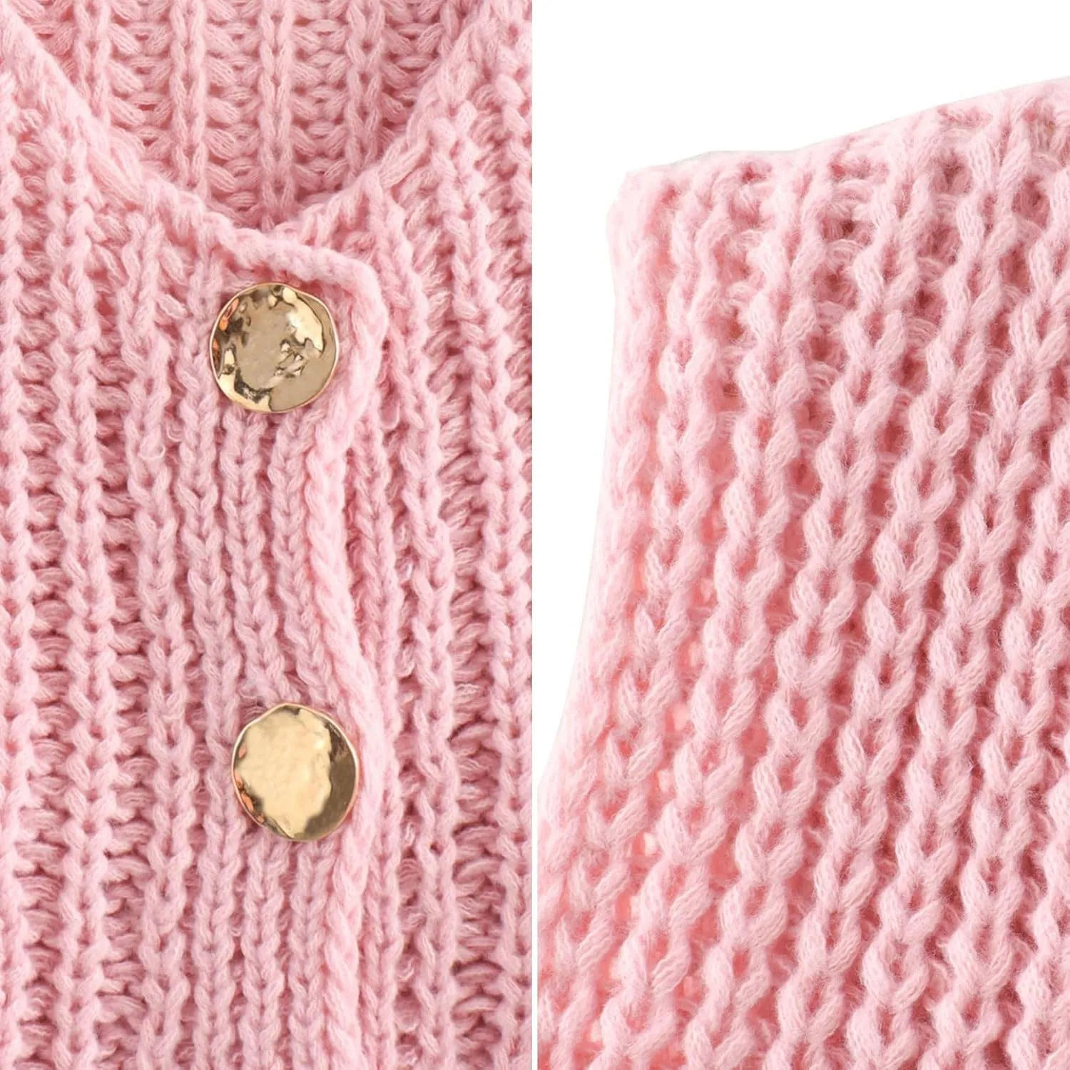FindThy Womens Cropped Sweater Vest Cute Crewneck Button Down Sleeveless Crop Knit Cardigan with Pocket