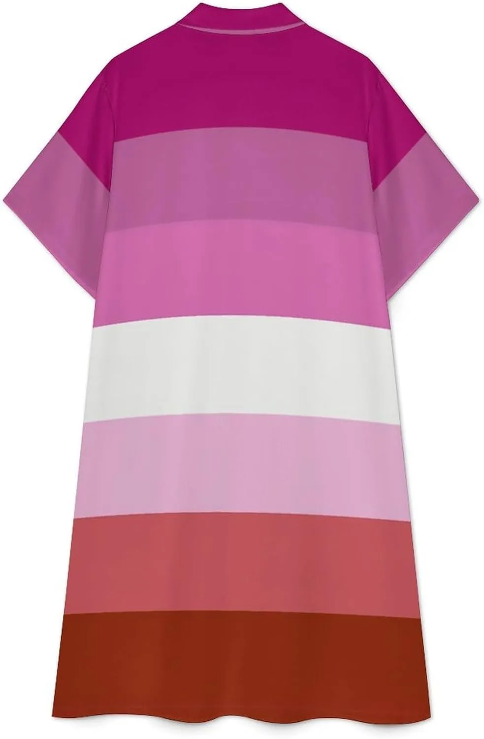 Flag Womens Summer Midi Short Sleeve Button Down Shirt Dress Stylish Beach Cover Up Dress