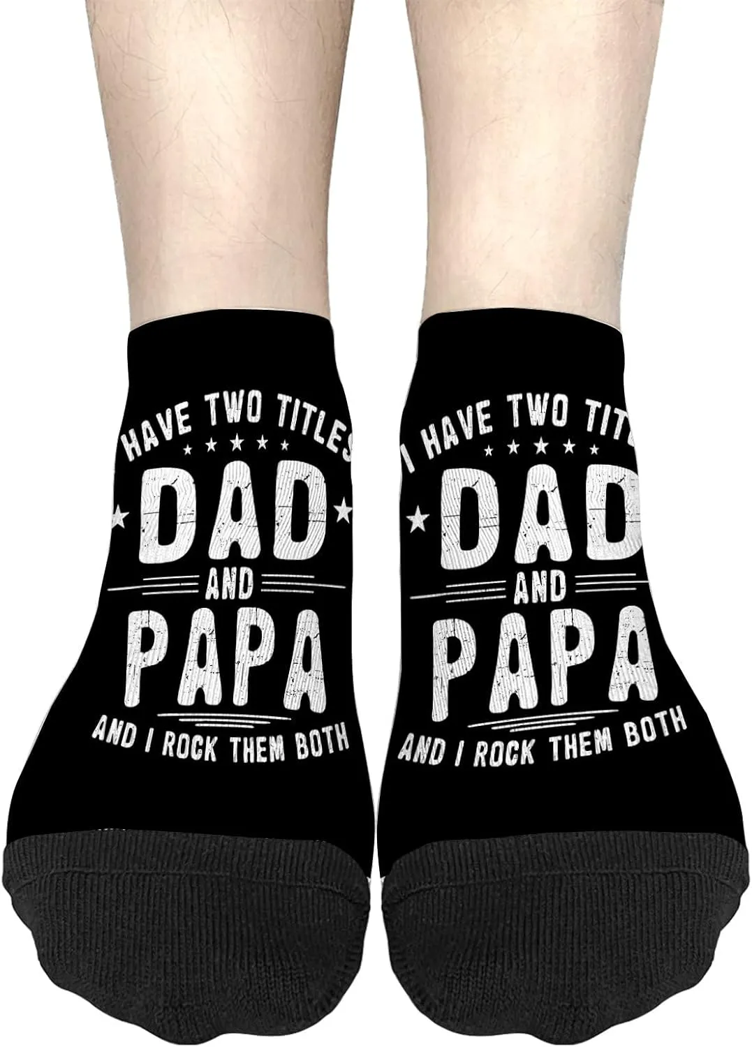 Fun Sock For Women No Show Socks Womens, I Have Two Titles Dad And Papa Vintage Farthers Day Sock, Adults Funny