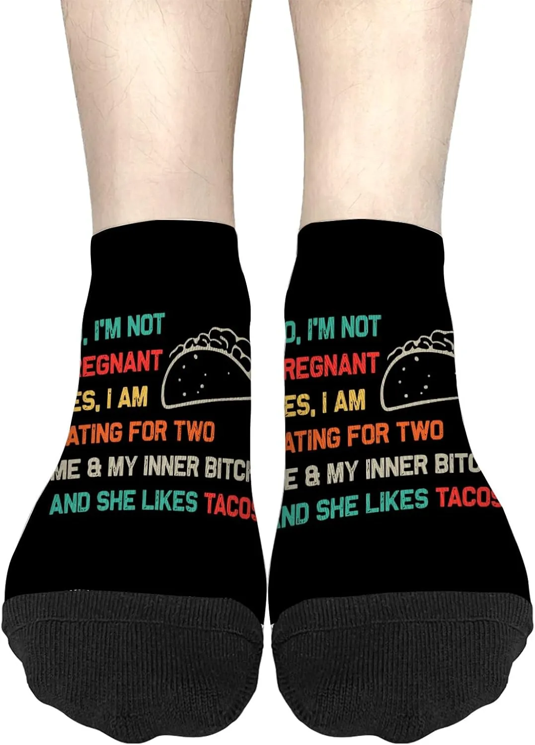 Fun Sock For Women No Show Socks Womens, Tacos No Im Not Pregnant Yes I Am Eating For Two Sock, Mens Gifts Ideas