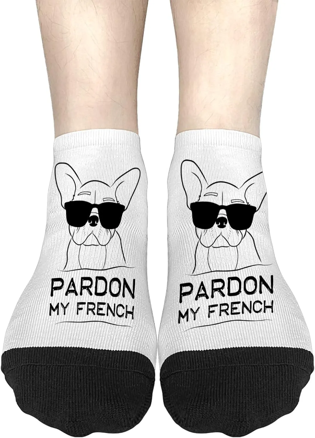 Funny Sock For Women No Show Socks Womens, Pardon My Frenchie Sock, Funny White Elephant Gifts