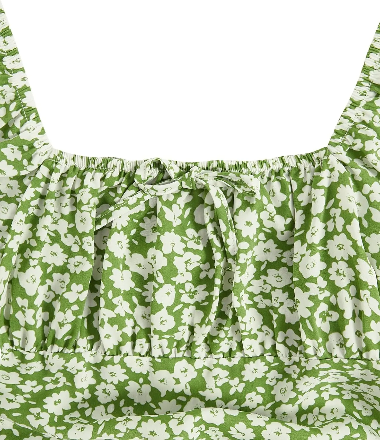Girl's Boho Summer Dress Floral Short Sleeve Square Neck Cute A Line Mini Short Spring Dresses