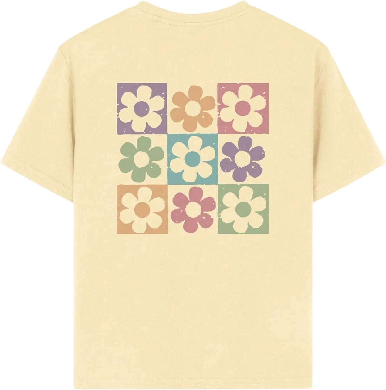 Girl's Floral Graphic Print Cute T Shirts Crew Neck Short Sleeve Clothes Loose Summer Cute Tops for Girls