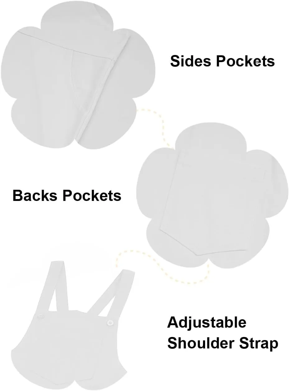 Girls Overalls Sleeveless Adjustable Jumpsuits Kids Casual Loose Romper Cute Long Pants with Pockets 4-14 Years