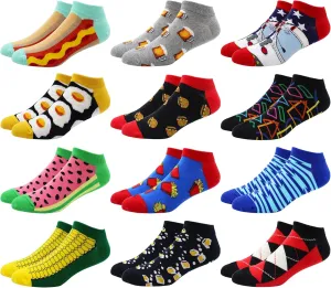 GLCMXMART Mens Fun Ankle Socks,Crazy Funny Cool Funky Colorful Novelty Silly Graphic Patterned Socks Gift for Men