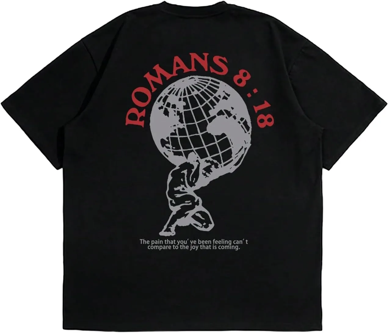 GORGLITTER Men's Cool Graphic T Shirts Oversized Short Sleeve Drop Shoulder Crewneck Tee Top