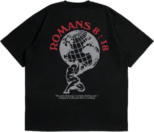 GORGLITTER Men's Cool Graphic T Shirts Oversized Short Sleeve Drop Shoulder Crewneck Tee Top