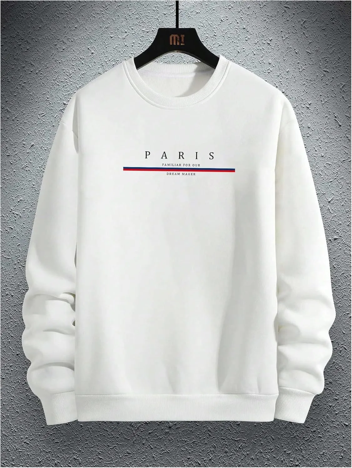 GORGLITTER Men's Letter Graphic Sweatshirt Crewneck Oversized Long Sleeve Drop Shoulder Pullover Top