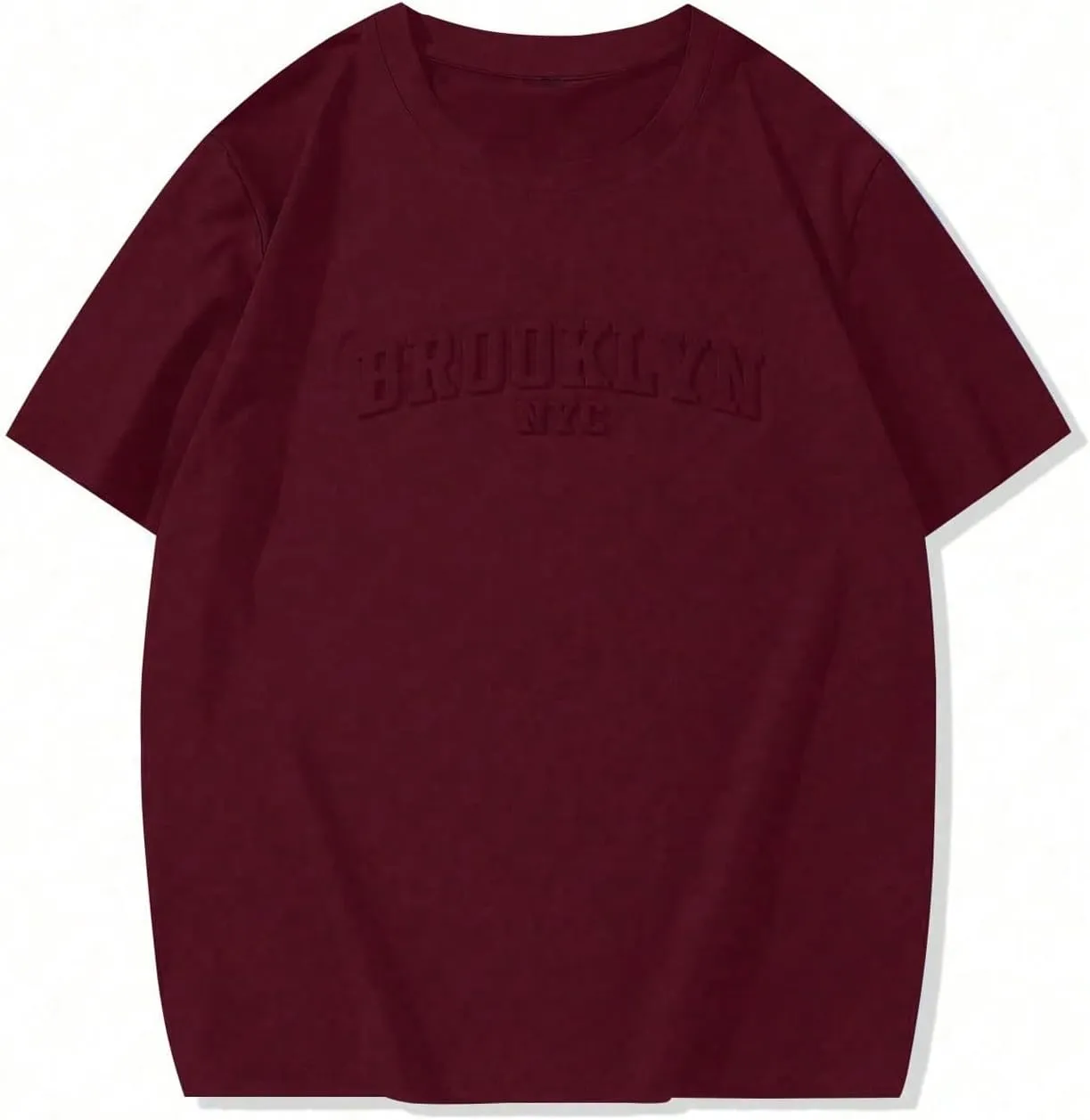 GORGLITTER Men's Oversized T Shirt Letter Graphic Short Sleeve Drop Shoulder Crewneck Tee Tops