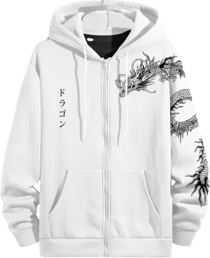GORGLITTER Y2k Zip Up Hoodies for Men Graphic Sweatshirts long Sleeve Designer Hoodies Pullover Streetwear