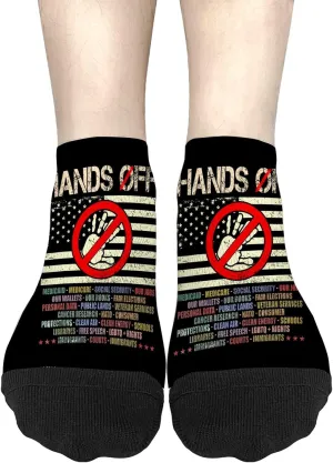 Hands Off Protest Social Security And Medicare Protest Socks For Ladies